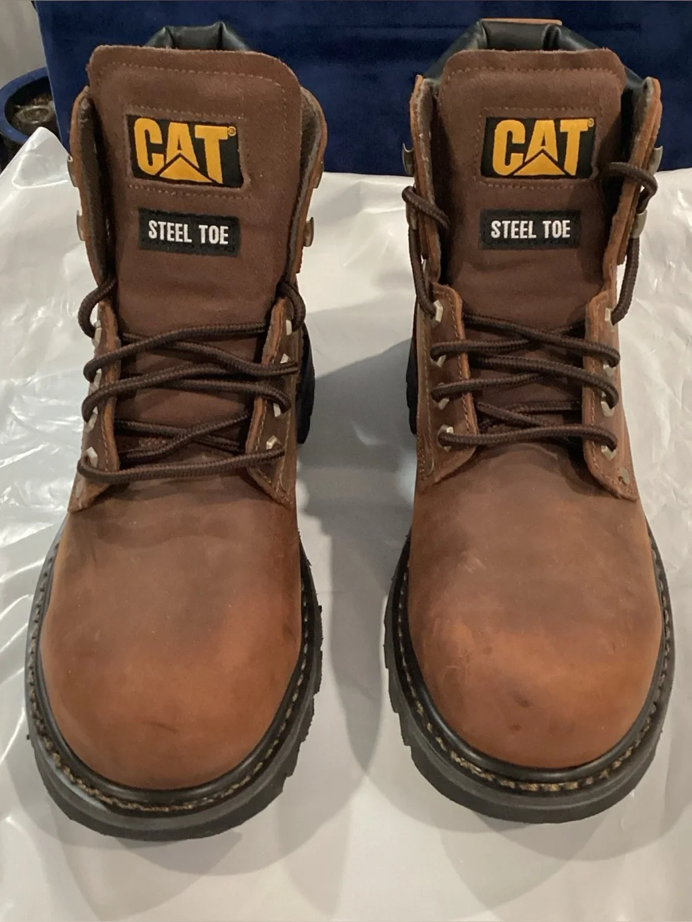 CAT Caterpillar Steel Toe Work Boots Men’s 11 Wide Brown Leather NWOB